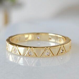 Gold Tone Eternity Stackable ring band, Charmed Aroma